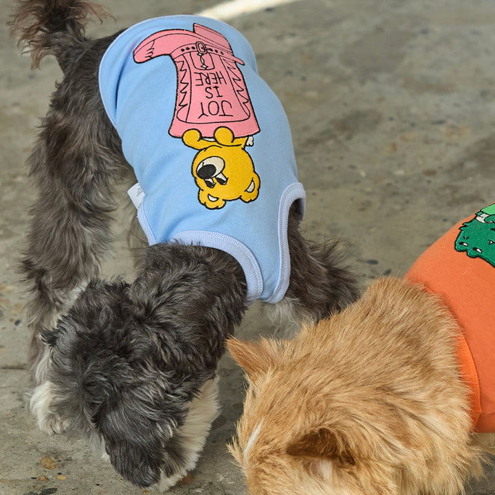 ※予約販売【andblank】Joy Bear Western Sleeveless（Sky Blue）