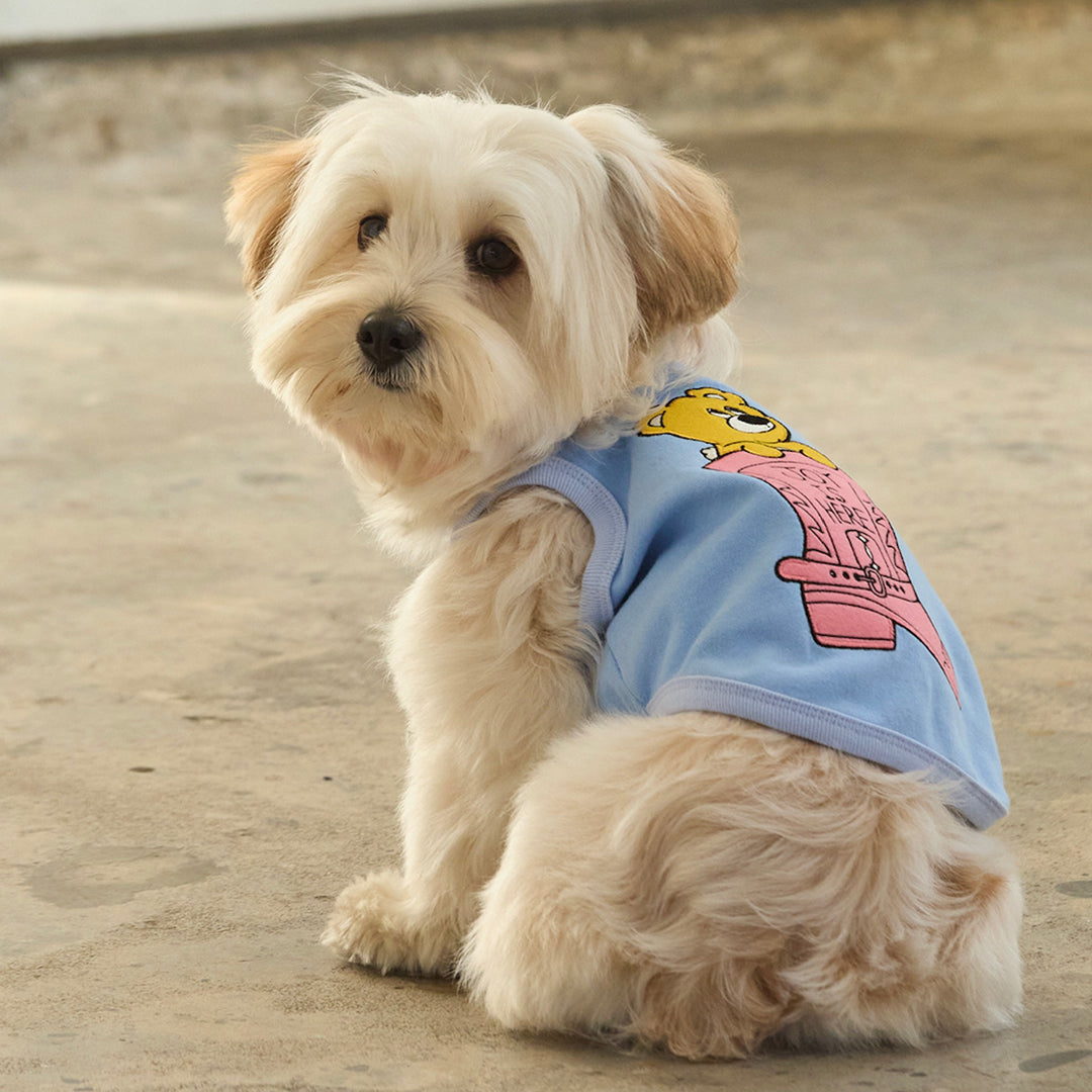 ※予約販売【andblank】Joy Bear Western Sleeveless（Sky Blue）