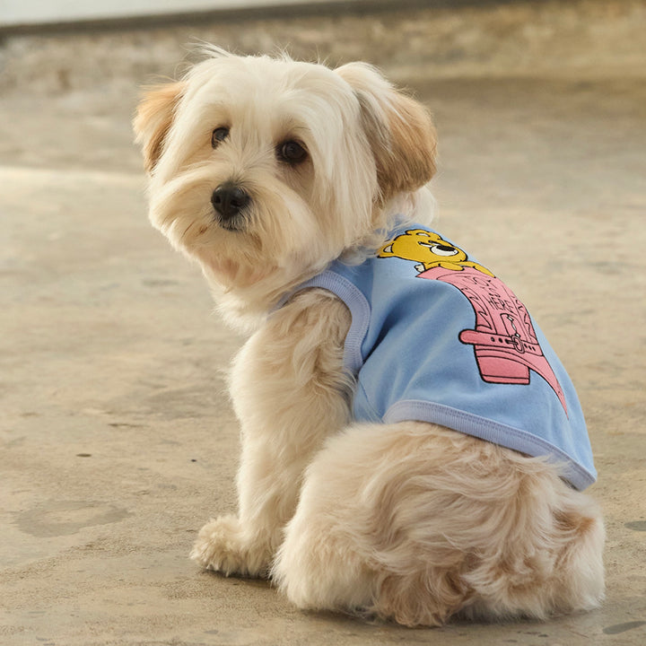 ※予約販売【andblank】Joy Bear Western Sleeveless（Sky Blue）