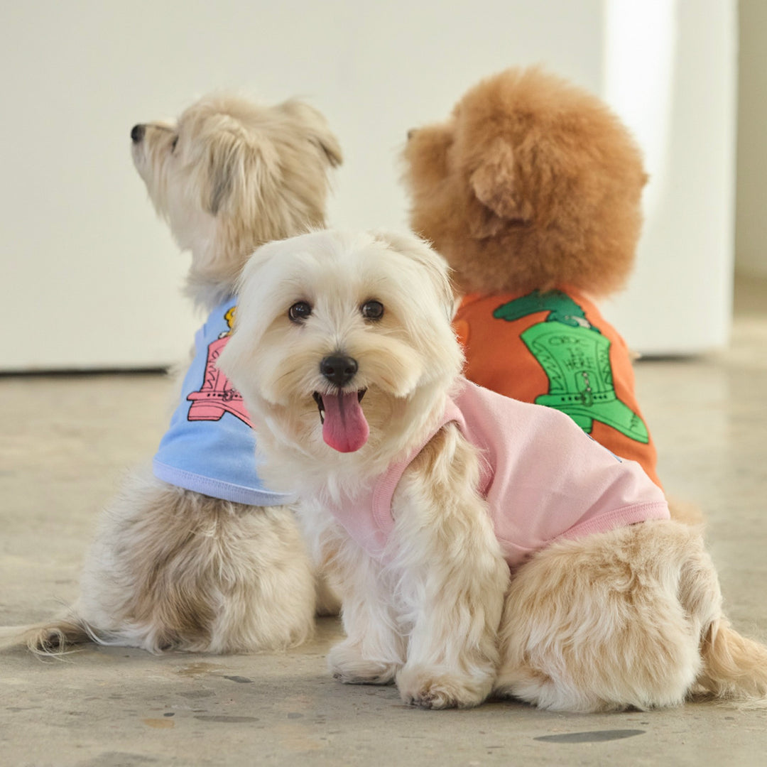 ※予約販売【andblank】Joy Bear Western Sleeveless（Sky Blue）