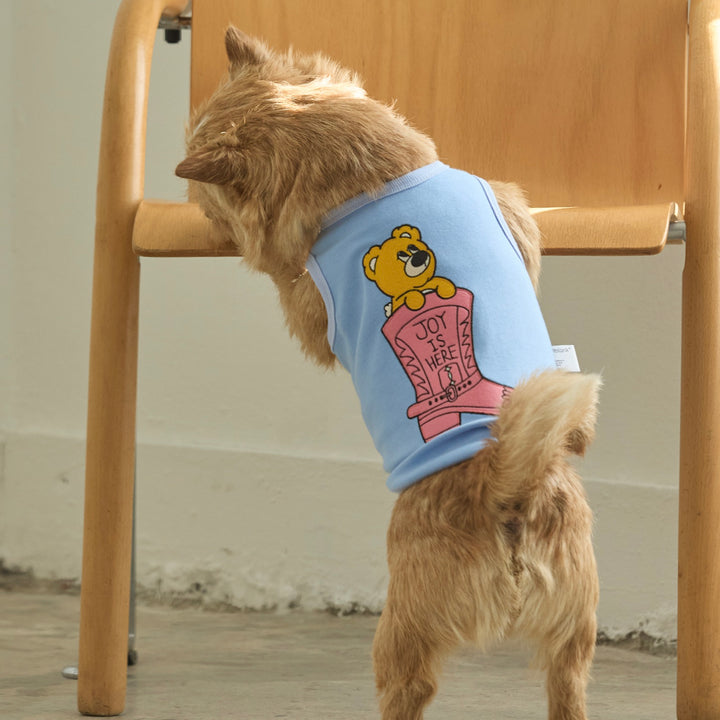 ※予約販売【andblank】Joy Bear Western Sleeveless（Sky Blue）