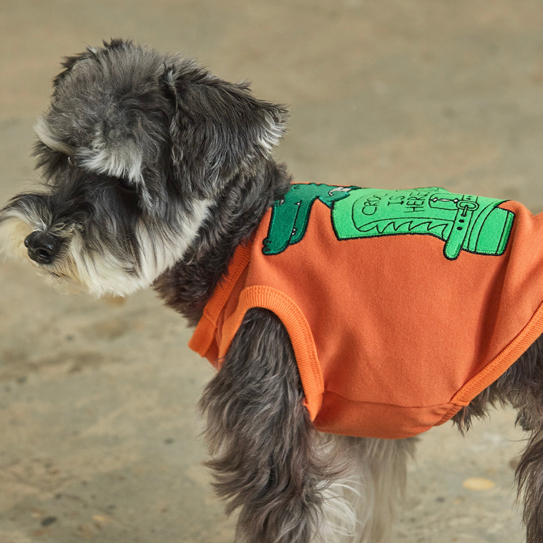 ※予約販売【andblank】Lazy Crocodile Western Sleeveless（Brick）