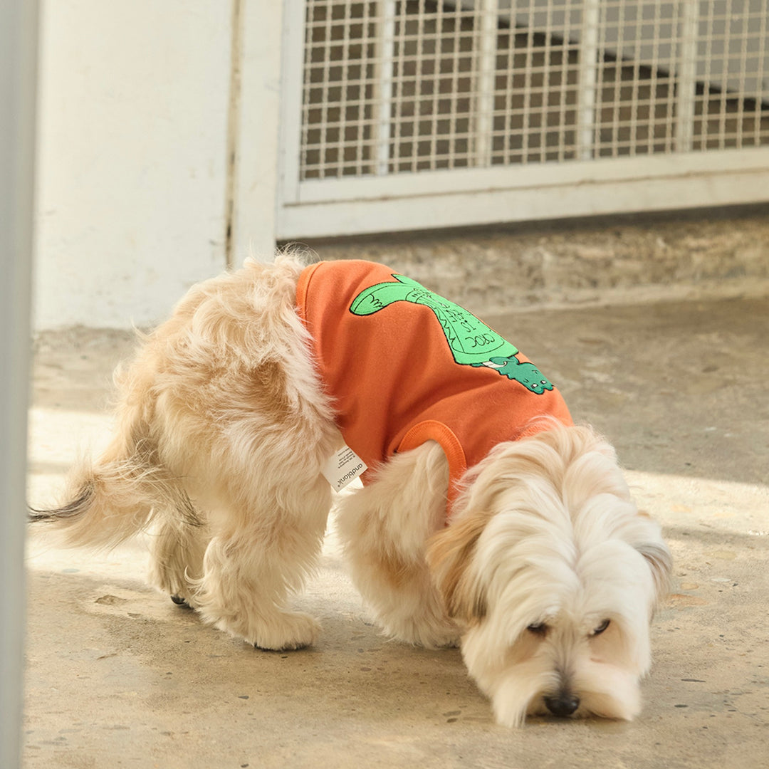 ※予約販売【andblank】Lazy Crocodile Western Sleeveless（Brick）