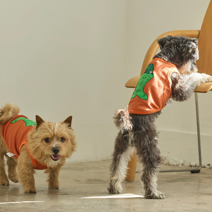 ※予約販売【andblank】Lazy Crocodile Western Sleeveless（Brick）