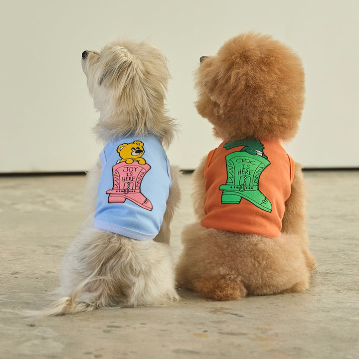 ※予約販売【andblank】Joy Bear Western Sleeveless（Sky Blue）