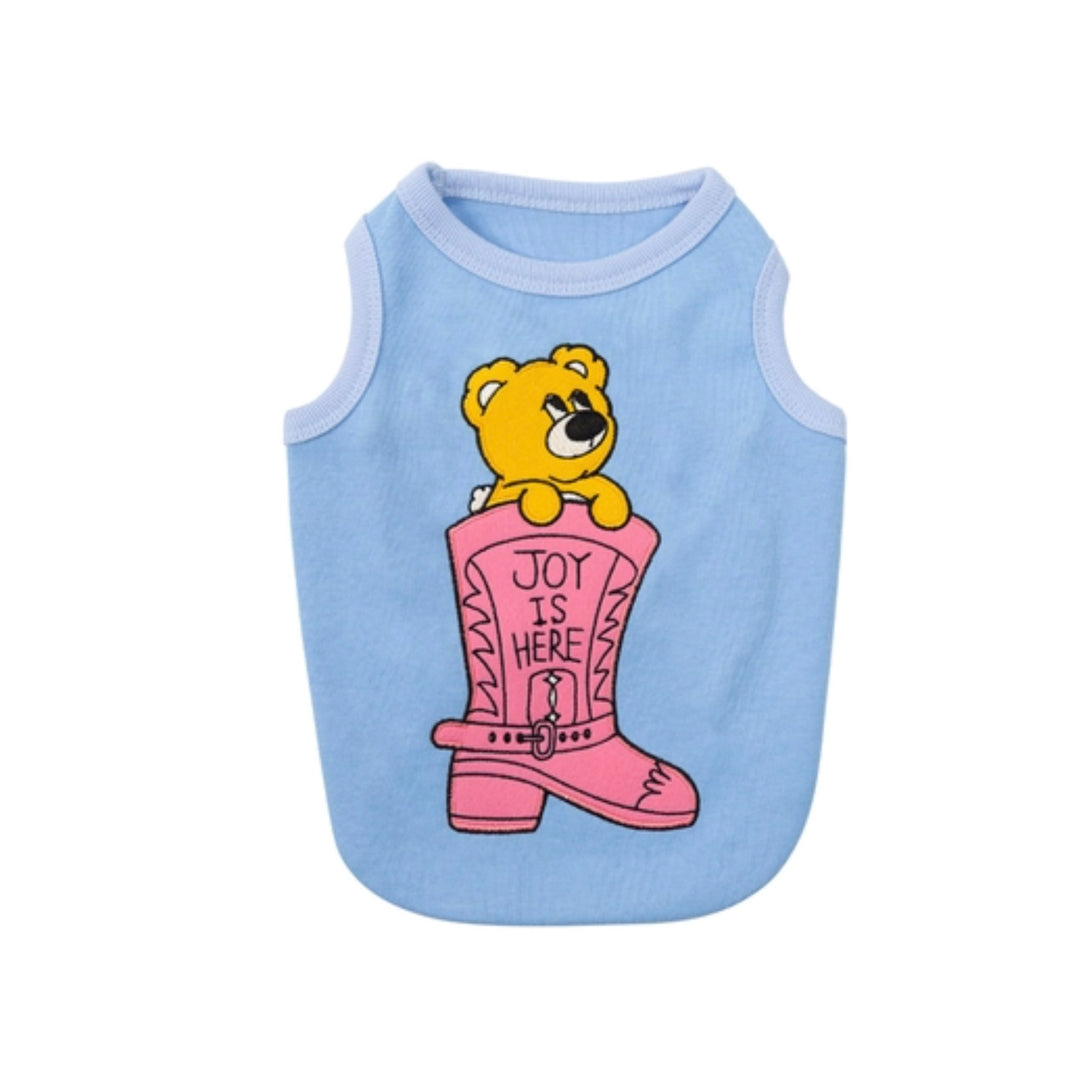 ※予約販売【andblank】Joy Bear Western Sleeveless（Sky Blue）