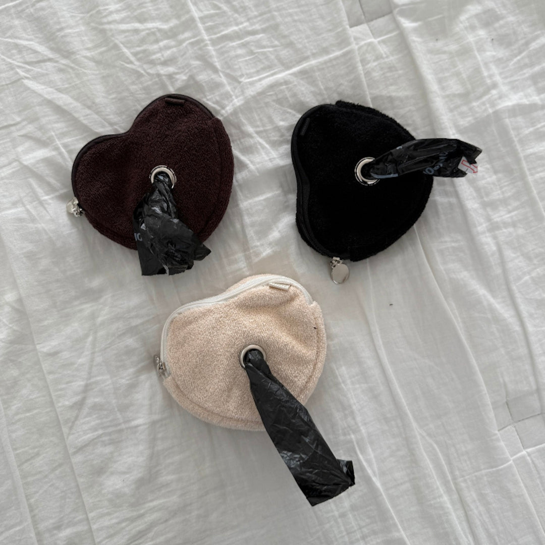 即納【OUNCE】Heart Terry Poop pack pouch（3color）