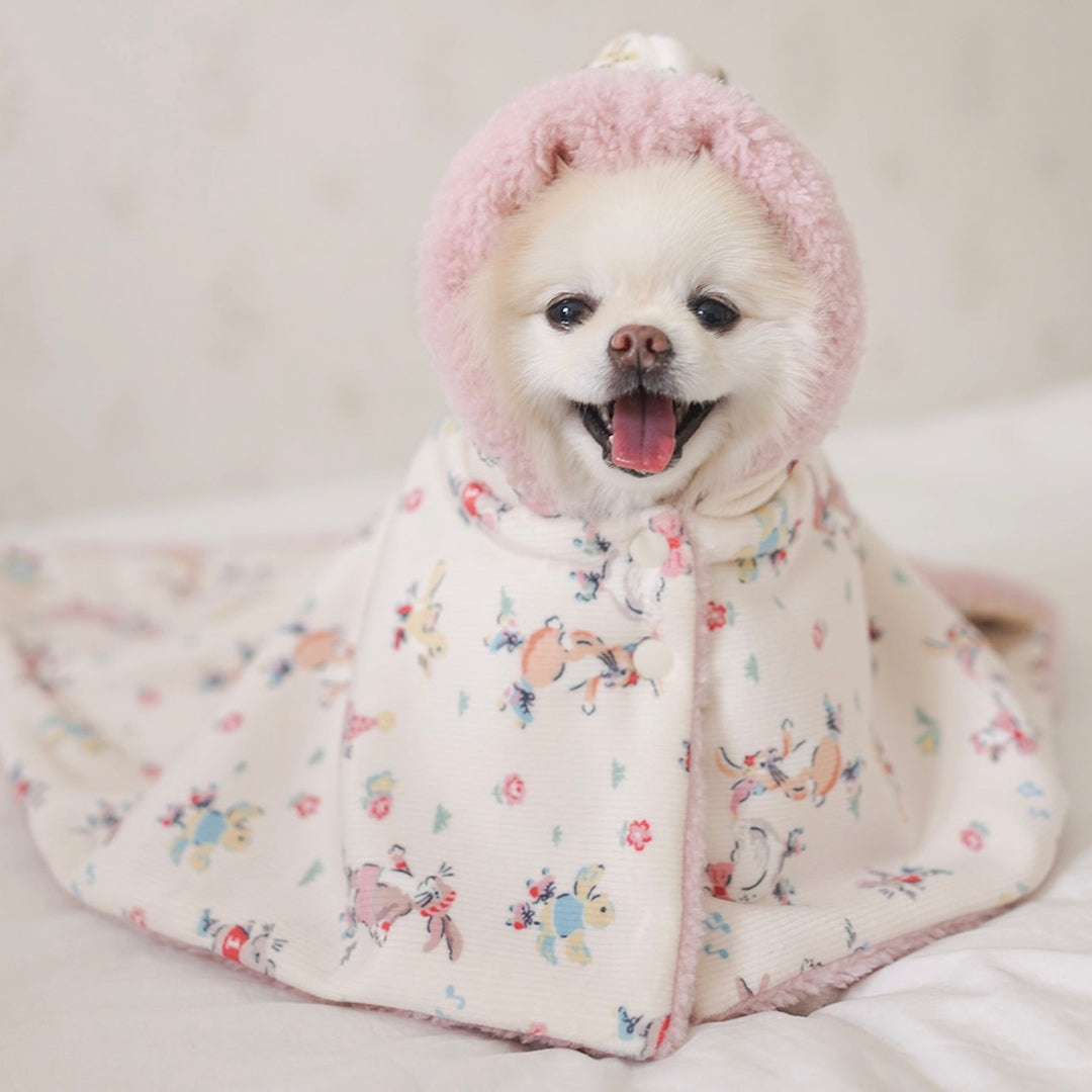 ※予約販売【noutti】Flower Rabbit Cape Blanket（2colors）