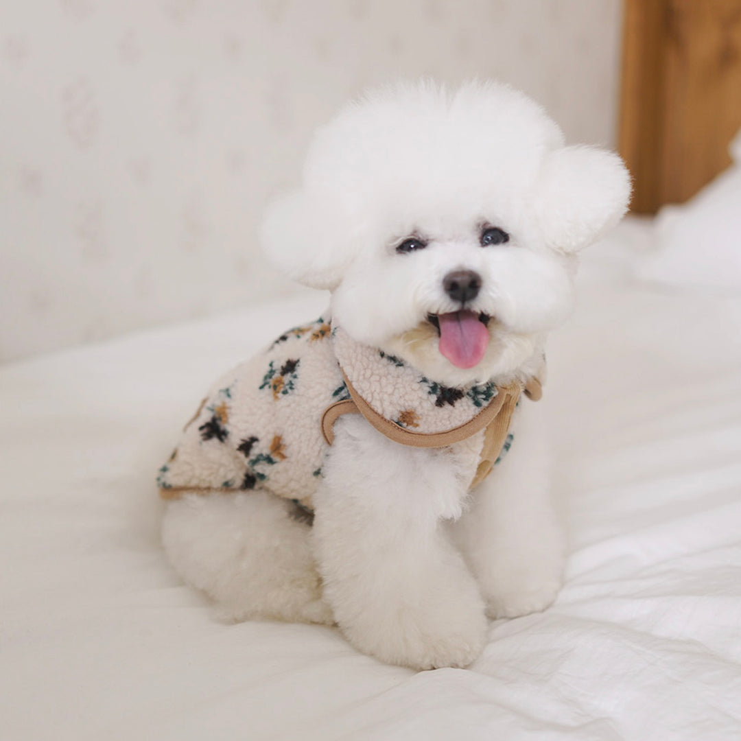 ※予約販売【noutti】MilkTea Flower Vest