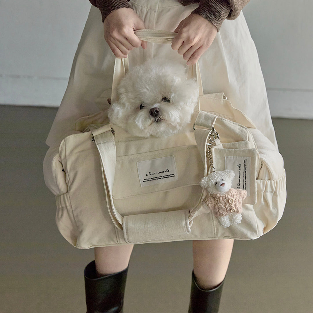 ※予約販売【a tous moments】Partir bag - Sand Beige（Cushion + Shoulder Pad Set）｜犬用バッグ