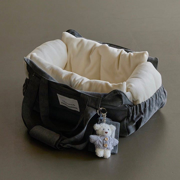 ※予約販売【a tous moments】Partir bag - Stone Gray（Cushion + Shoulder Pad Set）｜犬用バッグ