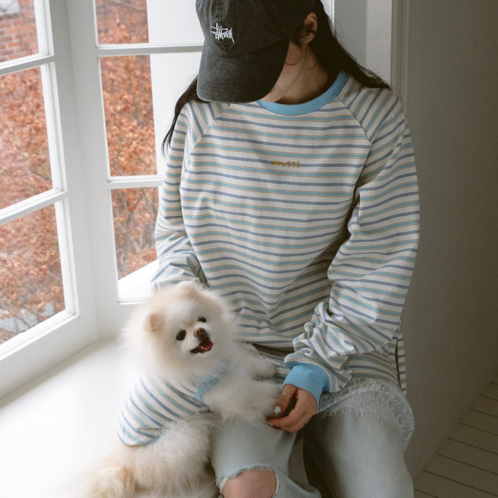 即納【noutti】Jerry Stripe T-shirt（Sky）
