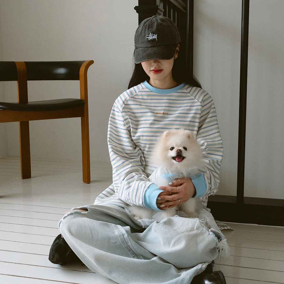 即納【noutti】Jerry Stripe T-shirt（Sky）
