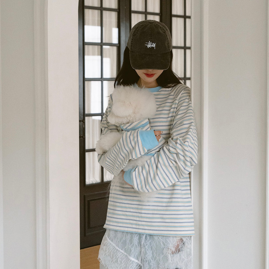 即納【noutti】Jerry Stripe T-shirt（Sky）