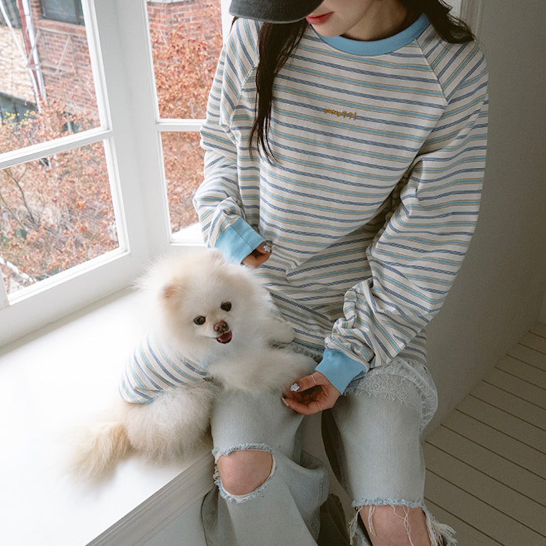 即納【noutti】Jerry Stripe T-shirt（Sky）