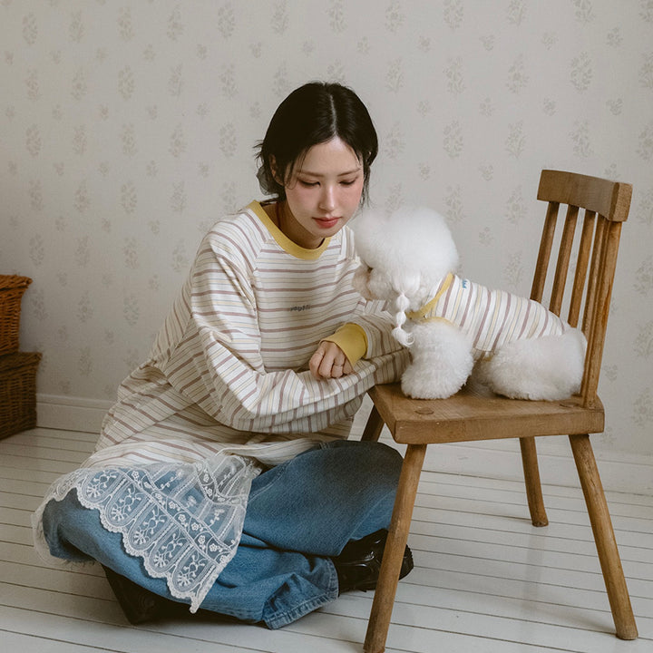 即納【noutti】Jerry Stripe T-shirt（Yellow）