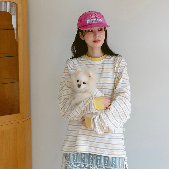 即納【noutti】Jerry Stripe T-shirt（Yellow）