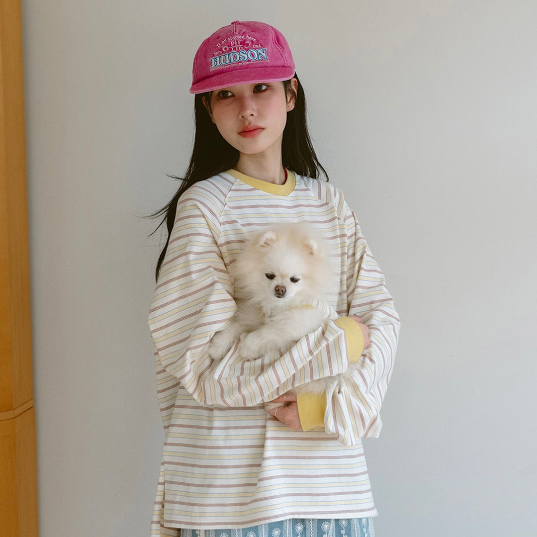 即納【noutti】Jerry Stripe T-shirt（Yellow）