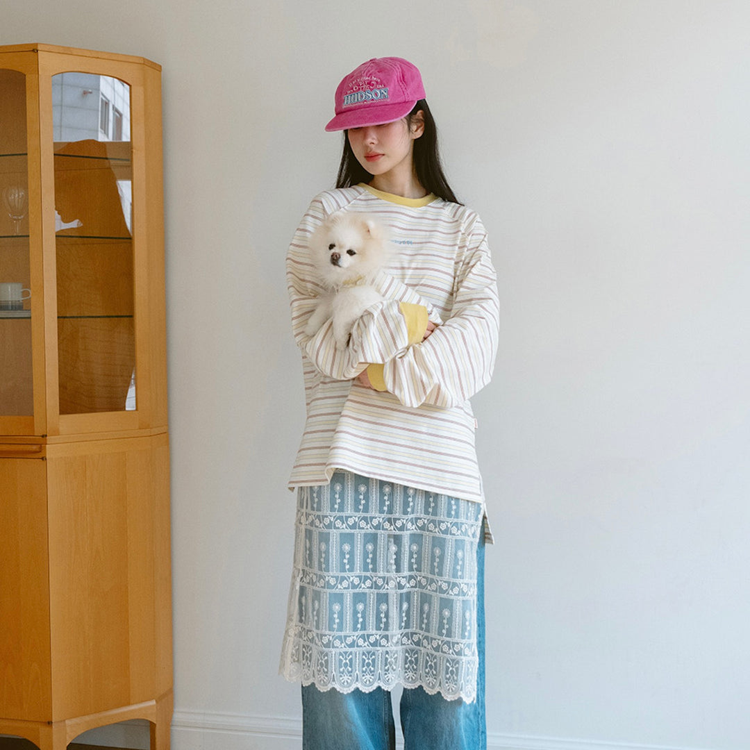 即納【noutti】Jerry Stripe T-shirt（Yellow）