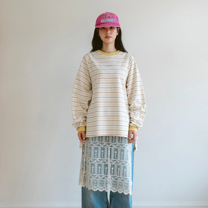 即納【noutti】Jerry Stripe T-shirt（Yellow）