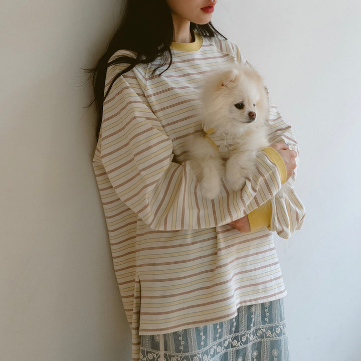即納【noutti】Jerry Stripe T-shirt（Yellow）
