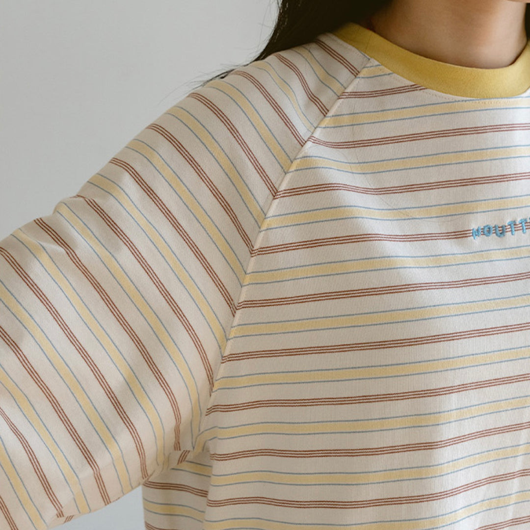 即納【noutti】Jerry Stripe T-shirt（Yellow）