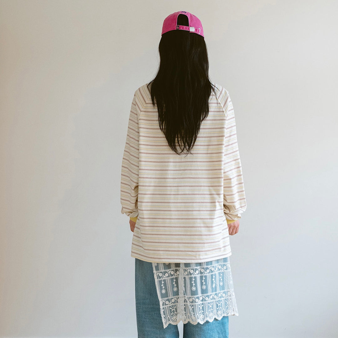 即納【noutti】Jerry Stripe T-shirt（Yellow）