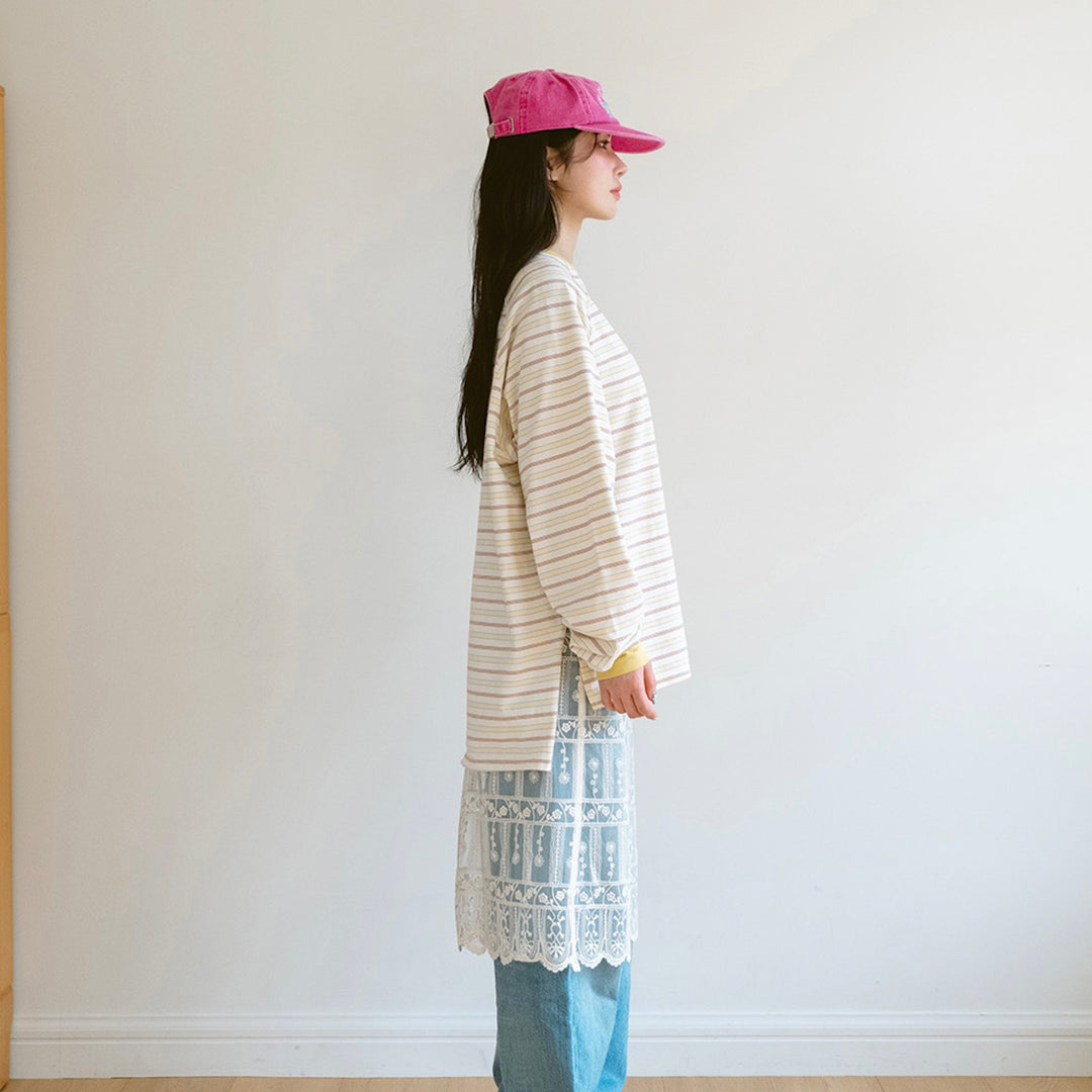 即納【noutti】Jerry Stripe T-shirt（Yellow）