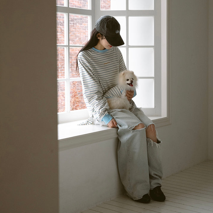 即納【noutti】Jerry Stripe Sleeveless（Sky）
