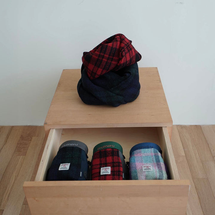 ※予約販売【ARUMARU】HARRIS TWEED × ARUMARU Treat Bag（Red）