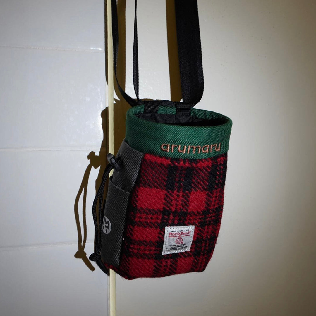 ※予約販売【ARUMARU】HARRIS TWEED × ARUMARU Treat Bag（Red）