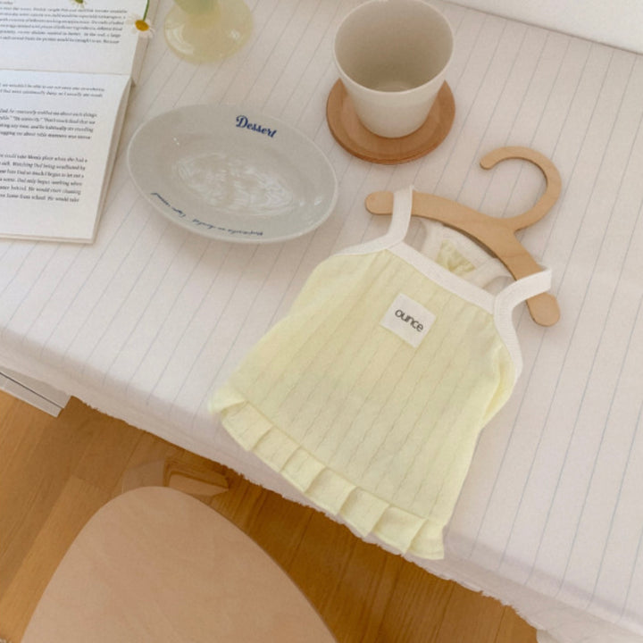 ※予約販売【OUNCE】Milk Frill Crop T（Yellow）
