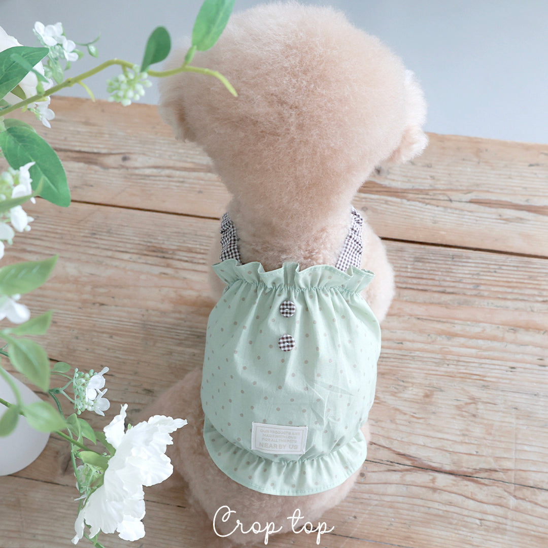 ※予約販売【near by us】Cookie Crop Top（Greentea Choco）