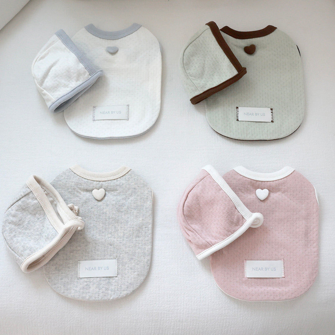 ※予約販売【near by us】Cottage Bonnet Sleeveless Set（Powder Blue）