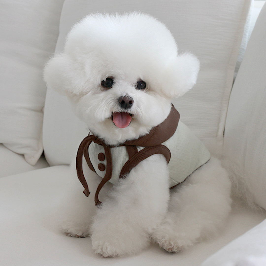 ※予約販売【near by us】Cottage Bonnet Sleeveless Set（Choco Pistachio）