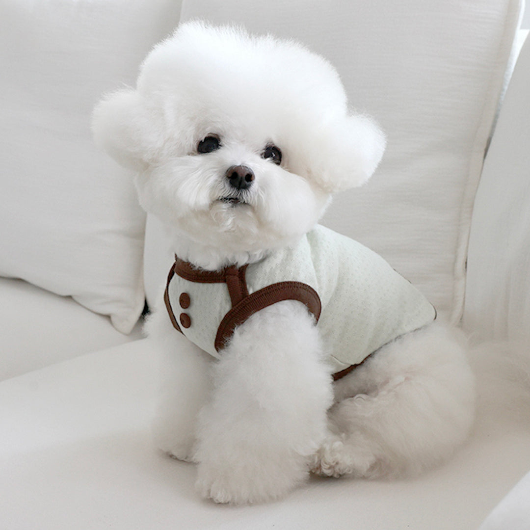 ※予約販売【near by us】Cottage Bonnet Sleeveless Set（Choco Pistachio）