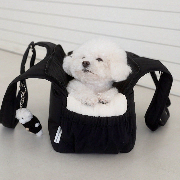 ※予約販売【a tous moments】Lier petbag - Black（Cushion + Shoulder Pad Set）｜犬用バッグ