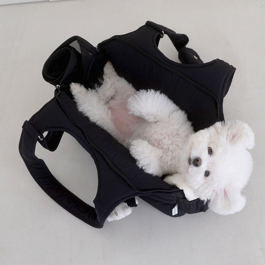 ※予約販売【a tous moments】Lier petbag - Black（Cushion + Shoulder Pad Set）｜犬用バッグ
