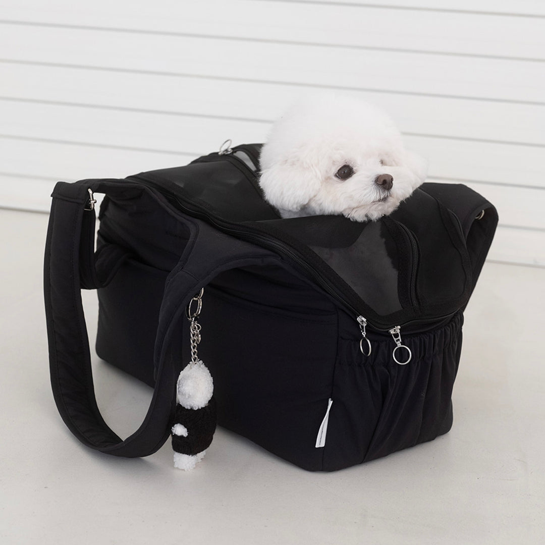※予約販売【a tous moments】Lier petbag - Black（Cushion + Shoulder Pad Set）｜犬用バッグ