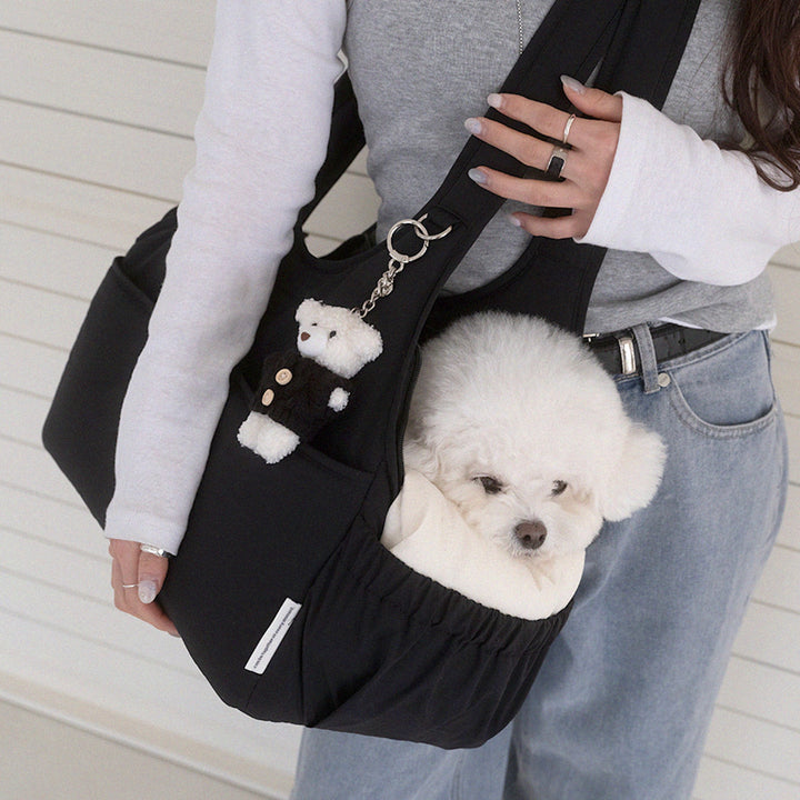 ※予約販売【a tous moments】Lier petbag - Black（Cushion + Shoulder Pad Set）｜犬用バッグ