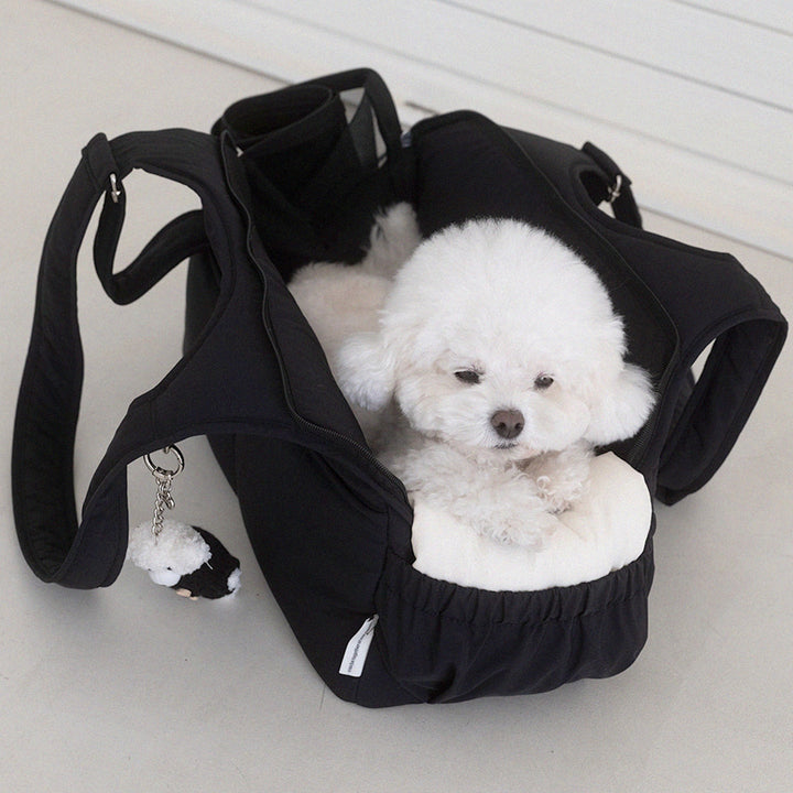 ※予約販売【a tous moments】Lier petbag - Black（Cushion + Shoulder Pad Set）｜犬用バッグ