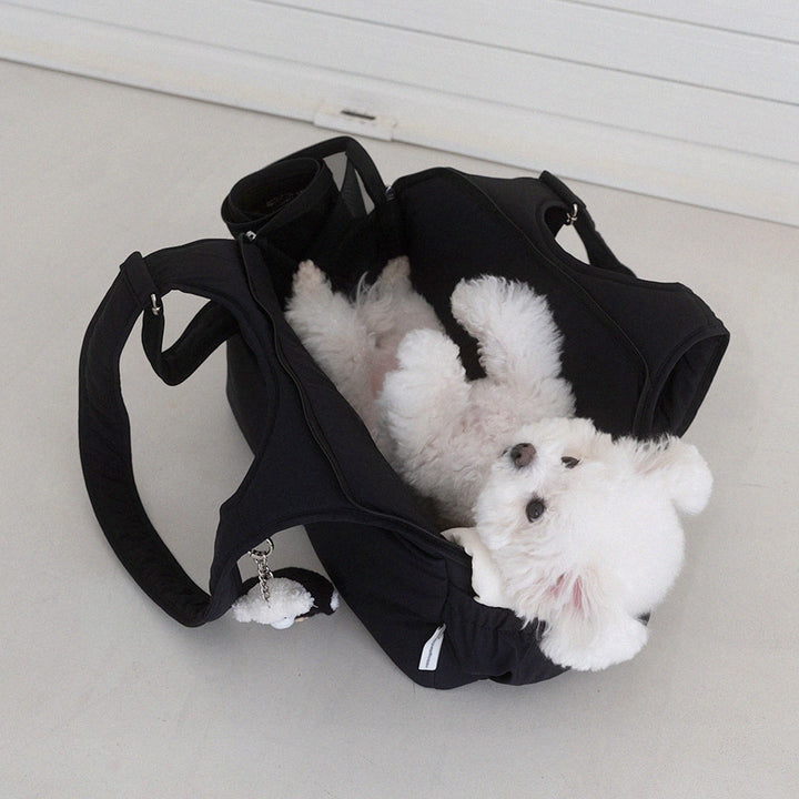 ※予約販売【a tous moments】Lier petbag - Black（Cushion + Shoulder Pad Set）｜犬用バッグ