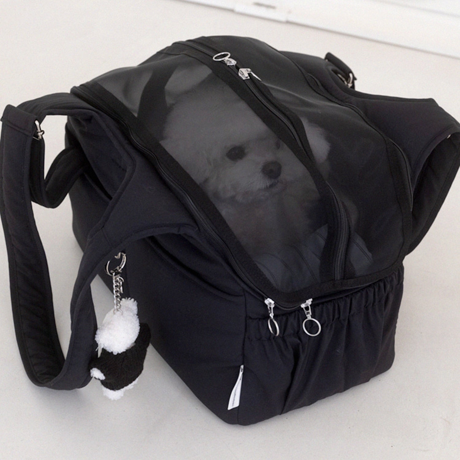 即納【a tous moments】Lier petbag - Black（Cushion + Shoulder Pad Set）｜犬用バッグ