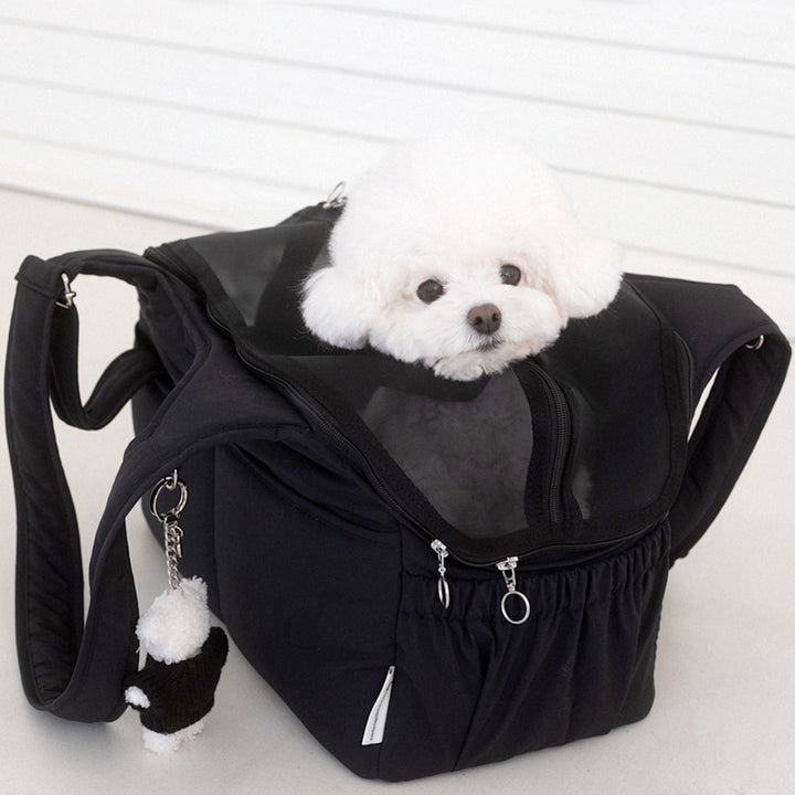 ※予約販売【a tous moments】Lier petbag - Black（Cushion + Shoulder Pad Set）｜犬用バッグ