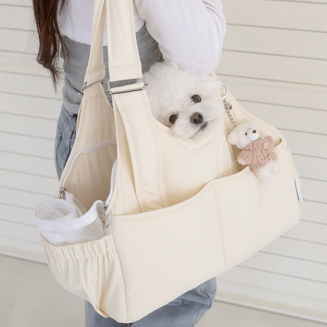 ※予約販売【a tous moments】Lier petbag - Vanila（Cushion + Shoulder Pad Set）｜犬用バッグ