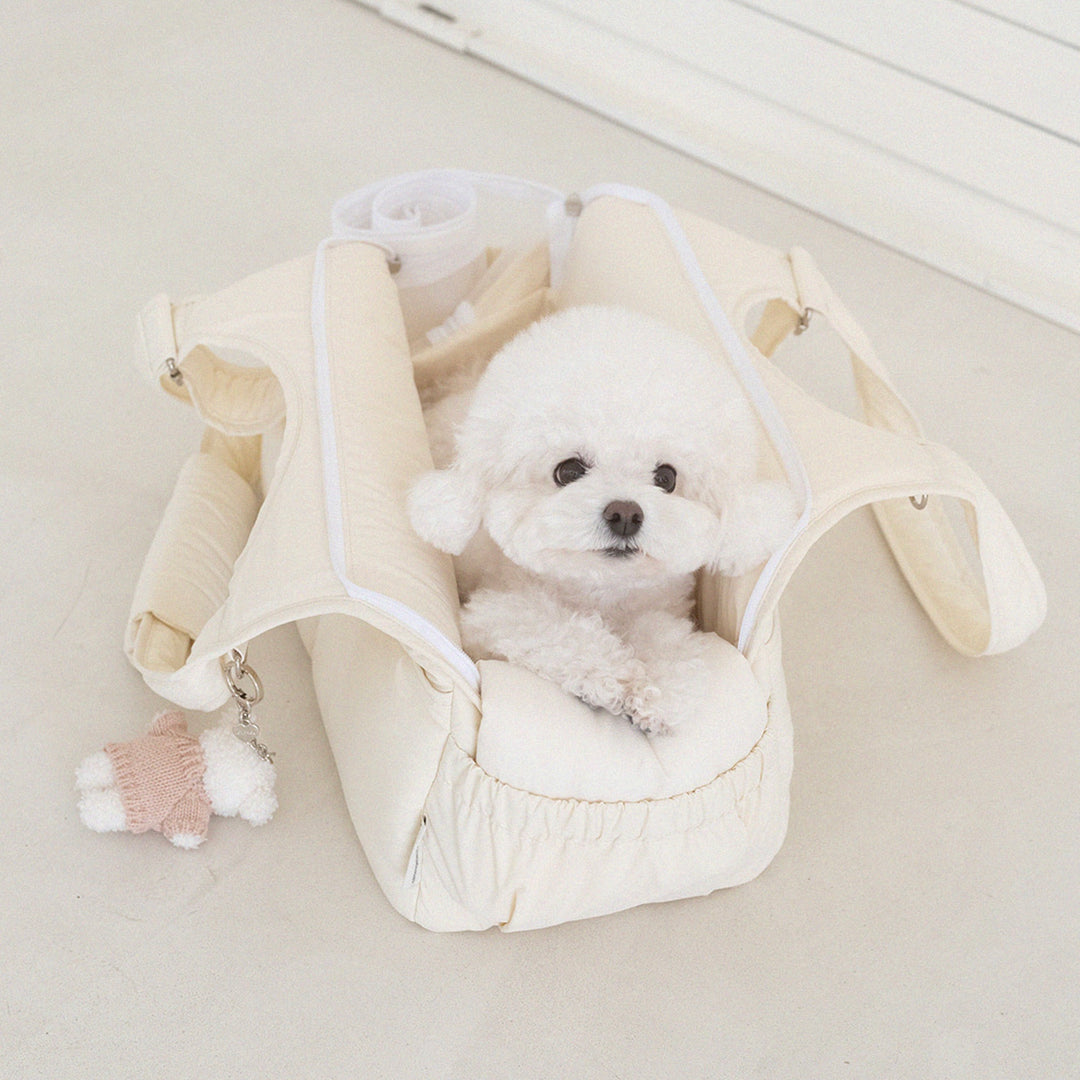 ※予約販売【a tous moments】Lier petbag - Vanila（Cushion + Shoulder Pad Set）｜犬用バッグ