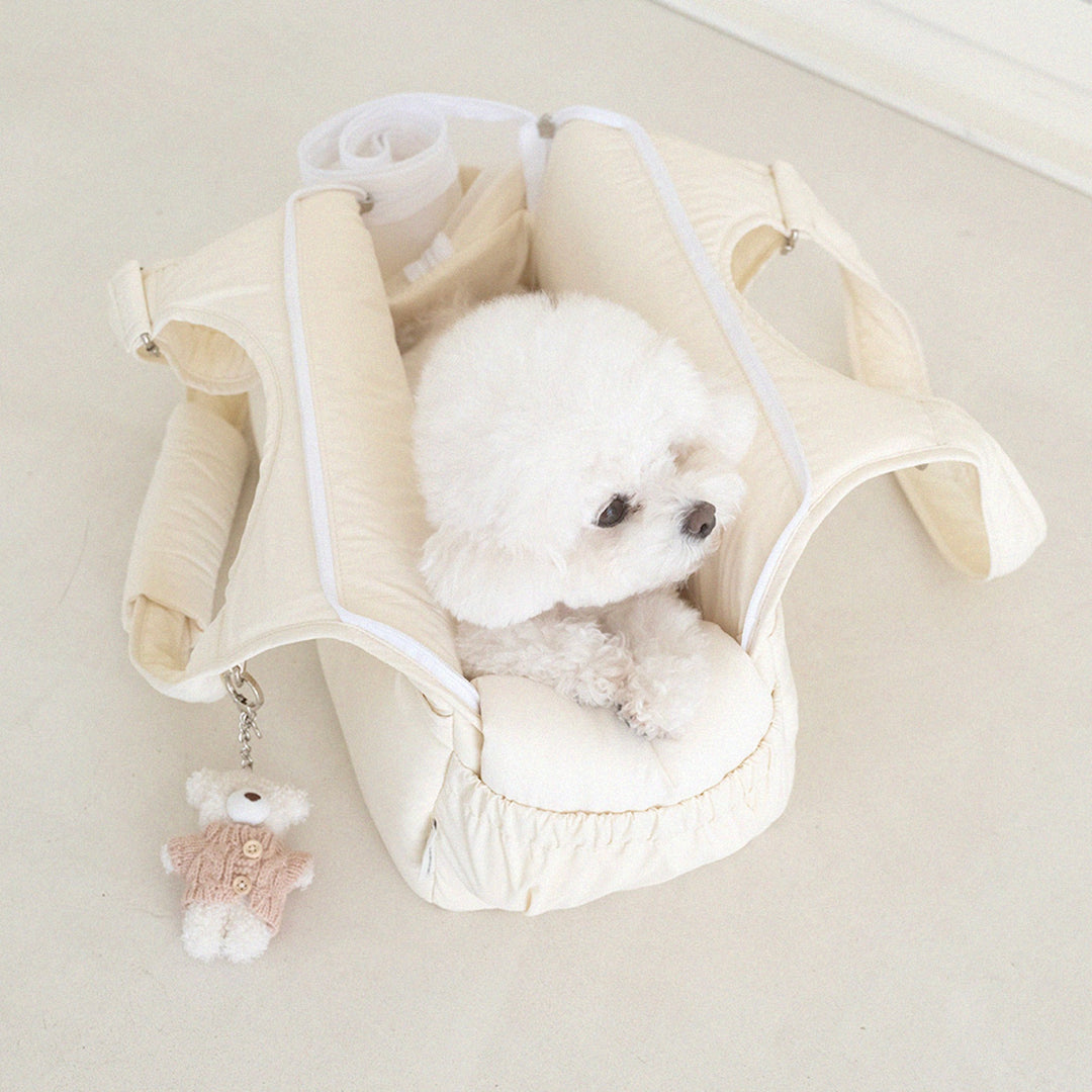 ※予約販売【a tous moments】Lier petbag - Vanila（Cushion + Shoulder Pad Set）｜犬用バッグ