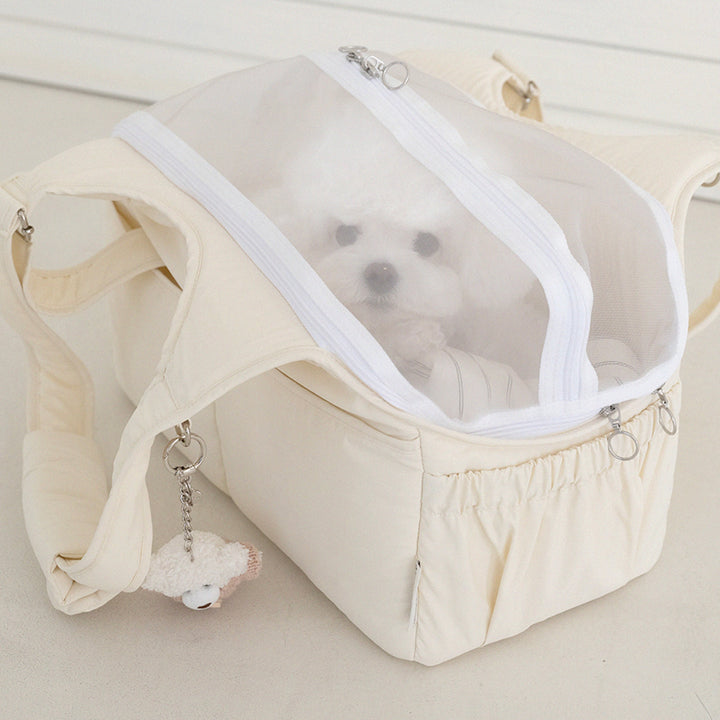 ※予約販売【a tous moments】Lier petbag - Vanila（Cushion + Shoulder Pad Set）｜犬用バッグ