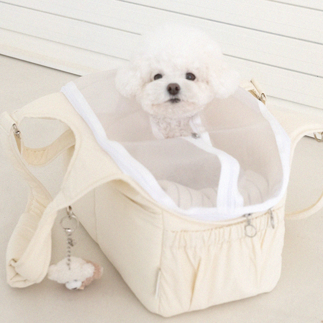 ※予約販売【a tous moments】Lier petbag - Vanila（Cushion + Shoulder Pad Set）｜犬用バッグ