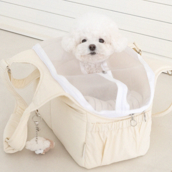 ※予約販売【a tous moments】Lier petbag - Vanila（Cushion + Shoulder Pad Set）｜犬用バッグ